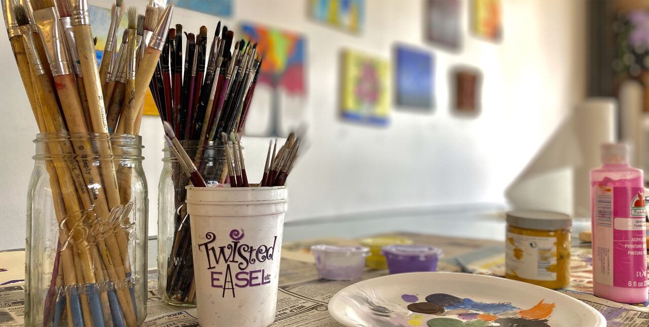 Homeschool group art lessons: Paint brushes and Paint