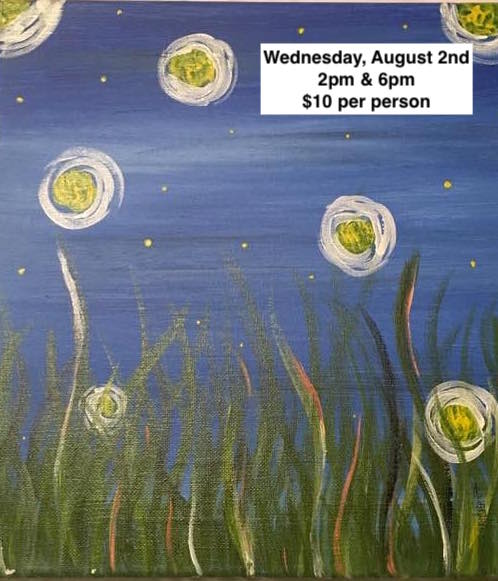 Fireflies canva painting